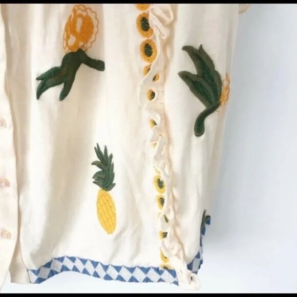 Anthropologie Pineapple Ruffle Tank Top - Picture 8 of 9